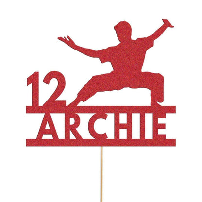 Personalised Glitter Karate Cake Topper: Judo MMA Birthday Decoration