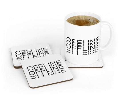 Funny 'Offline' Gamer Mug & Coaster Set - Novelty Gift