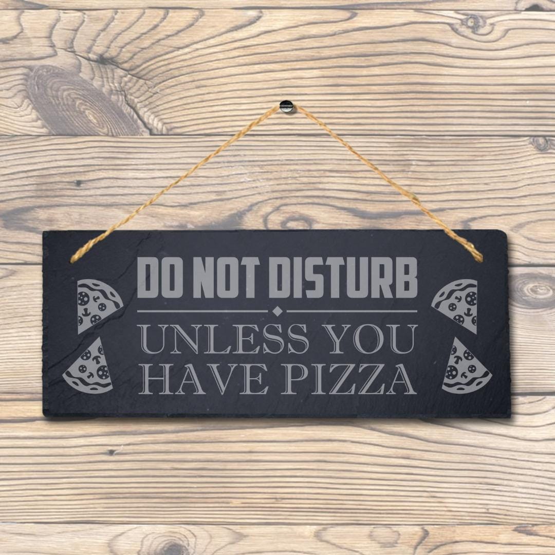 Do Dot Disturb Unless Laser Engraved Hanging Slate Door Home Decor Plaque Sign