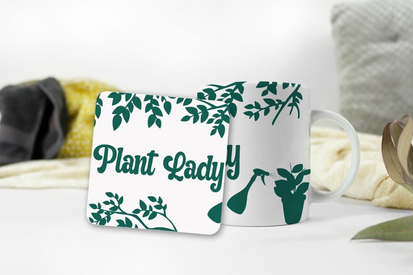 Plant Lady Mug And Coaster Gift Set Gardener Gardening Birthday Gift Keepsake
