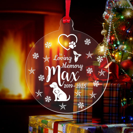 Personalised Memorial Christmas Bauble Dog Cat Pet Memorial Any Name Keepsake Gift