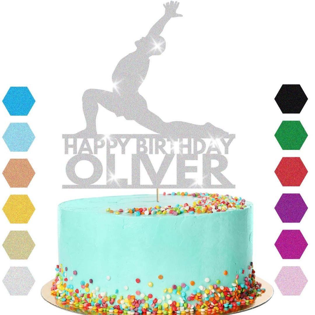 Yoga Cake Topper Personalised Man Adult Birthday Cake Decoration Any Name & Age