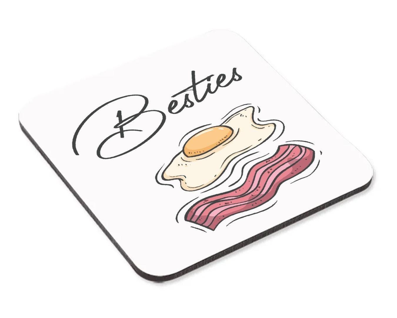 Besties Bacon & Egg Mug and Coaster Set: Friendship Gift