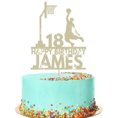 Personalised Basketball Birthday Cake Topper - Custom Sports Party Decoration