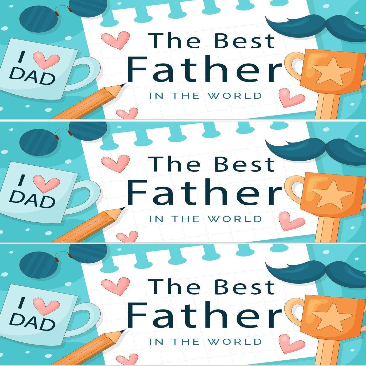 Happy Father's Day Banners: Party Decoration (2x)
