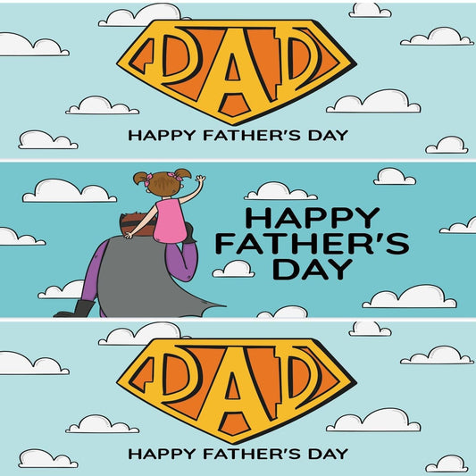 2x Happy Fathers Day Banner Dad Bunting Celebration Party Decorations Posters