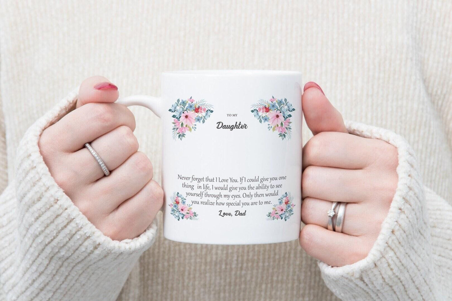 To My Daughter Coffee Mug Gift Set: Birthday Keepsake From Dad