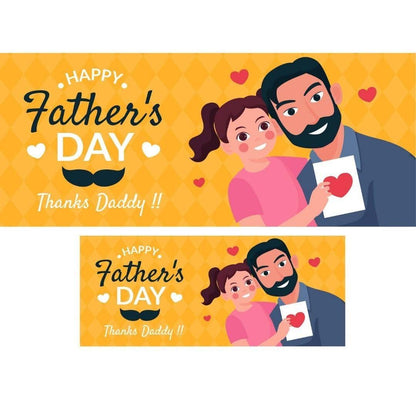 2x Happy Father's Day Banner: Party Decoration, Dad Posters