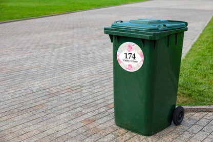 Personalised Wheelie Bin Waterproof Stickers Address Road House Name Numbers