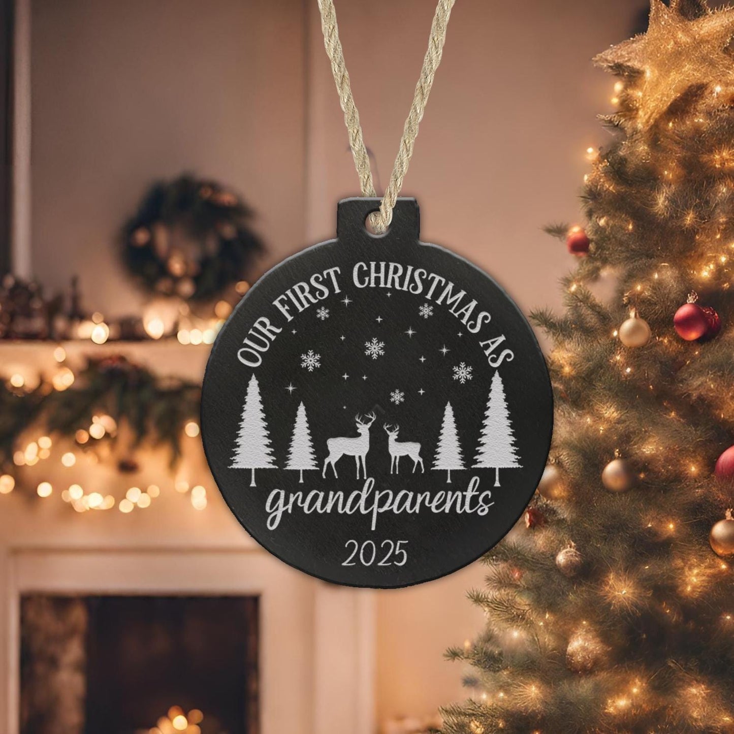 Personalised First Christmas As Grandparents Christmas Bauble Tree Hanging Decor Keepsake Gift