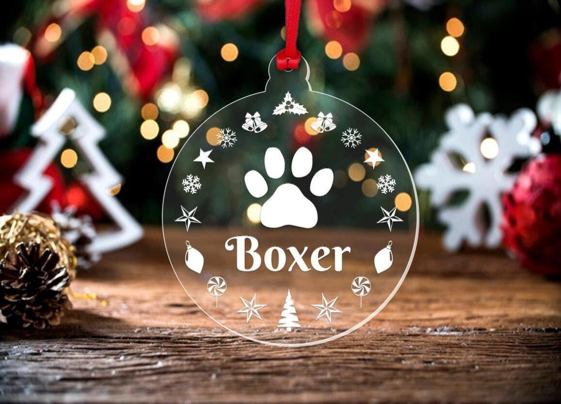 Personalised Christmas Bauble Cat Dog Pet Hanging Xmas Tree Decoration Acrylic