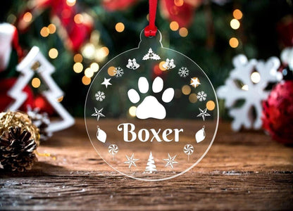 Personalised Christmas Bauble Cat Dog Pet Hanging Xmas Tree Decoration Acrylic