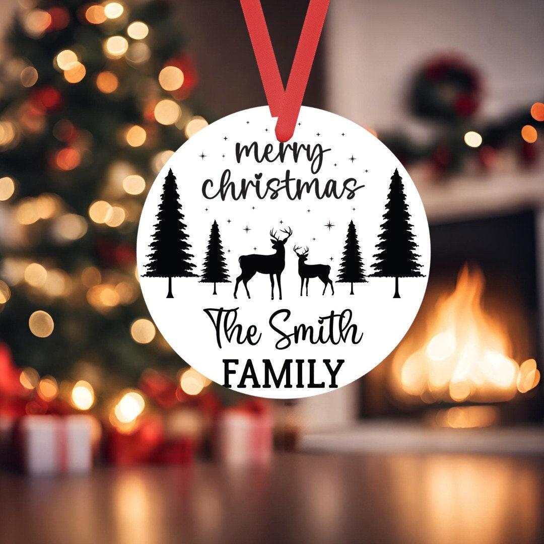 Personalised Merry Christmas Family Bauble Xmas Tree Hanging Decor Keepsake Gift