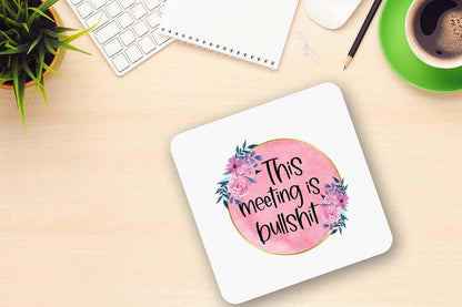 This Meeting Is Bullshit Mug And Coaster Gift Set Novelty Funny Work Coffee Cup