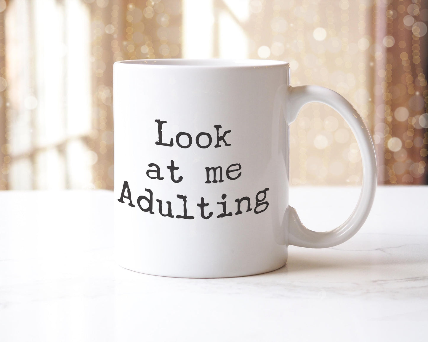 Funny Adulting Mug: Novelty Coffee Tea Cup, Birthday Gift