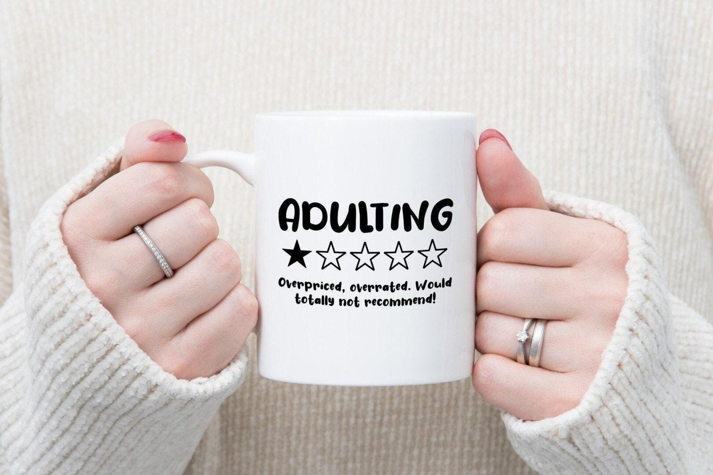 Adulting Funny Coffee Mug & Coaster Set: Novelty Gift