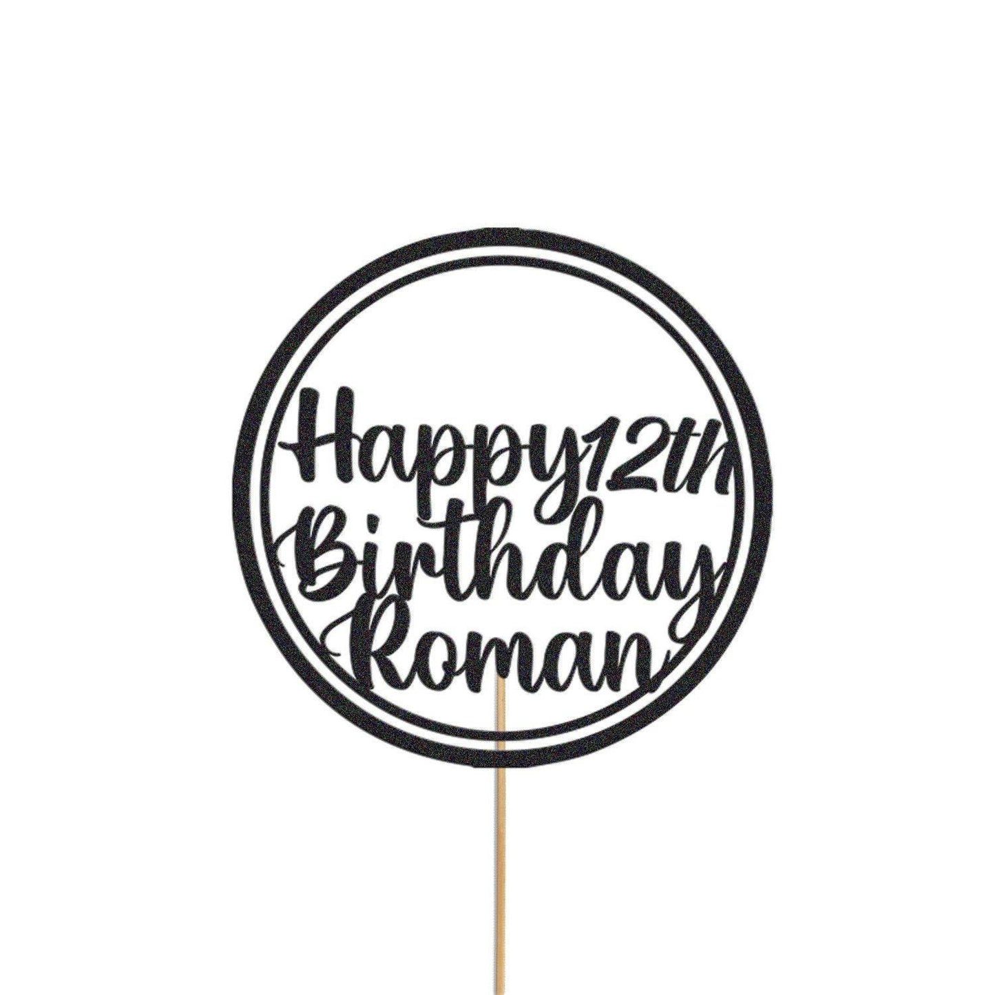 Personalised Glitter Cake Topper: Custom Name & Age