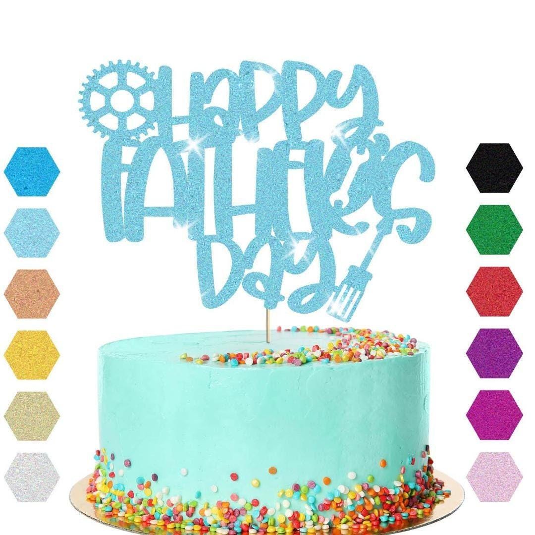 Happy Fathers Day Cake Topper Super Dad Daddy Men Party Glitter Cake Decoration