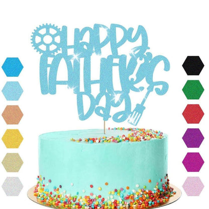 Happy Fathers Day Cake Topper Super Dad Daddy Men Party Glitter Cake Decoration