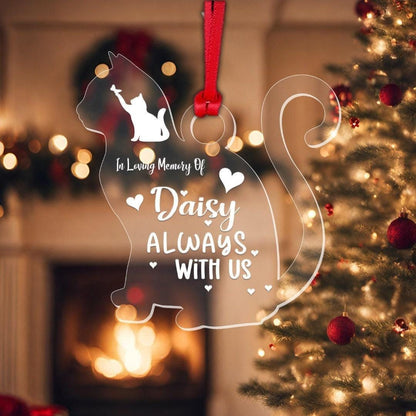 Personalised Cat Memory Christmas Bauble Pet Memorial Custom Kitten Xmas Decoration Gift