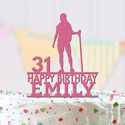 Personalised Acrylic Hiking Mountain Girls Birthday Cake Topper Decoration Gift