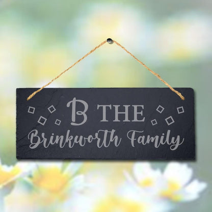 The Brinkworh Family Laser Engraved Wall Hanging Slate Home Door Plaque Sign