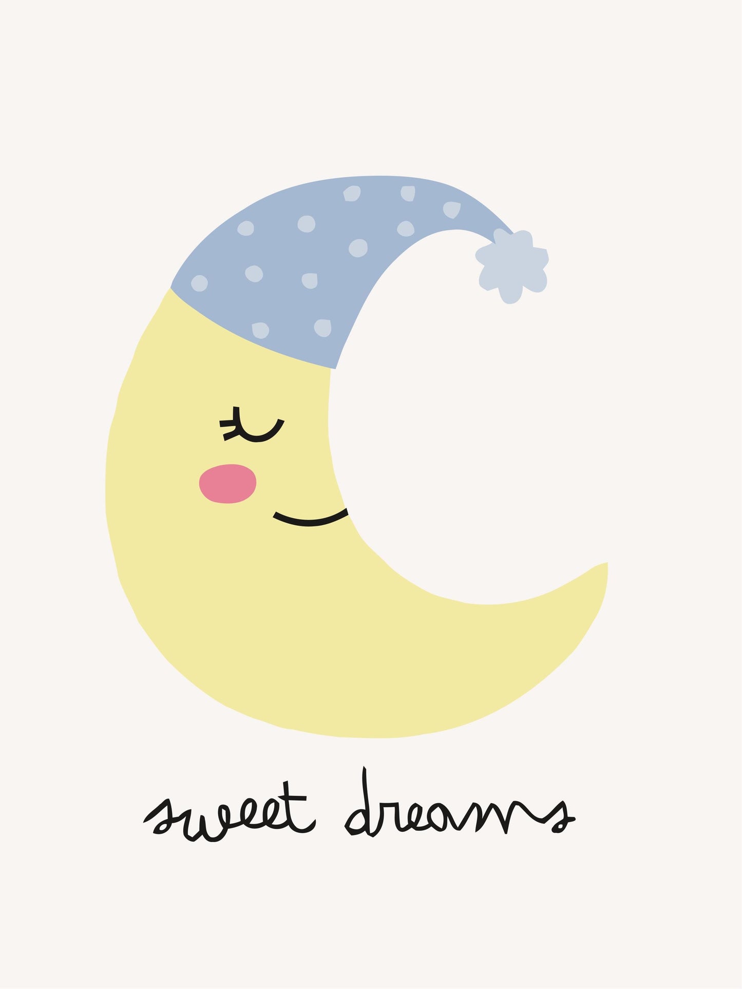 Crescent Moon Nursery Art Print: Sweet Dreams Decor