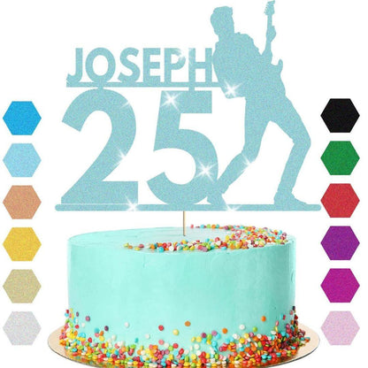 Guitar Birthday Cake Topper Personalised Musician Cake Decoration Any Name Age