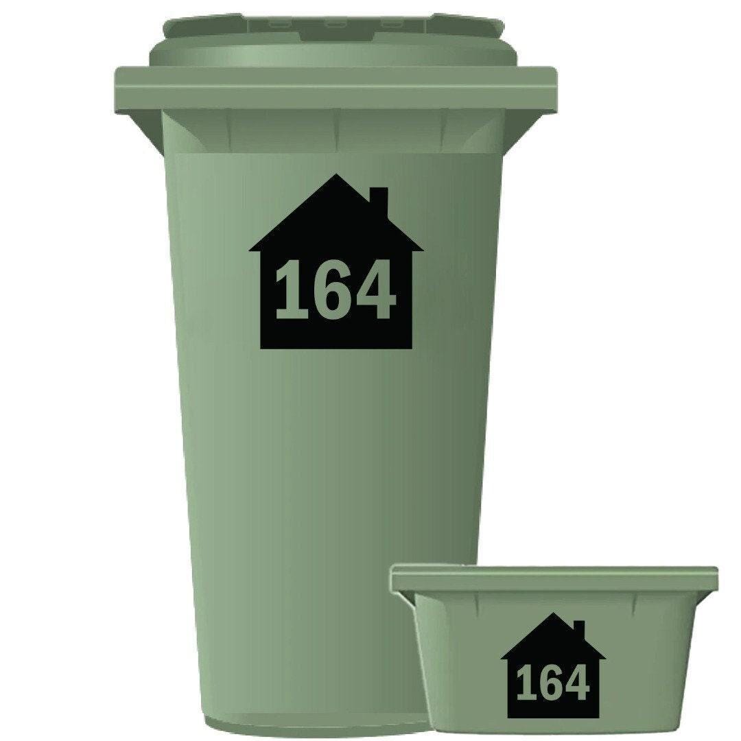 Personalised Wheelie Bin Sticker: House Number, Waterproof Vinyl