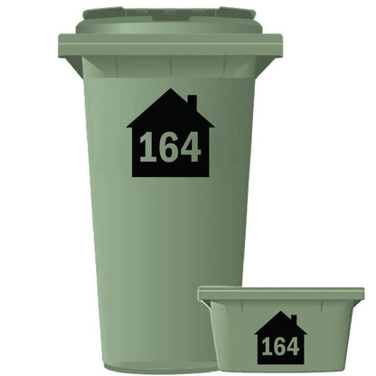 Personalised Wheelie Bin Sticker: House Number, Waterproof Vinyl