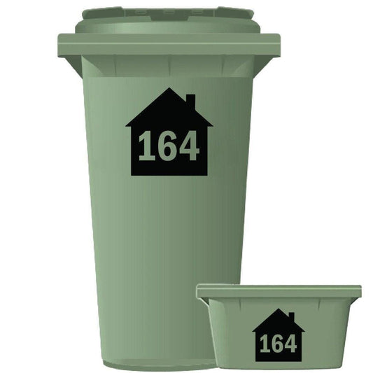 Personalised Wheelie Bin Sticker: House Number, Waterproof Vinyl