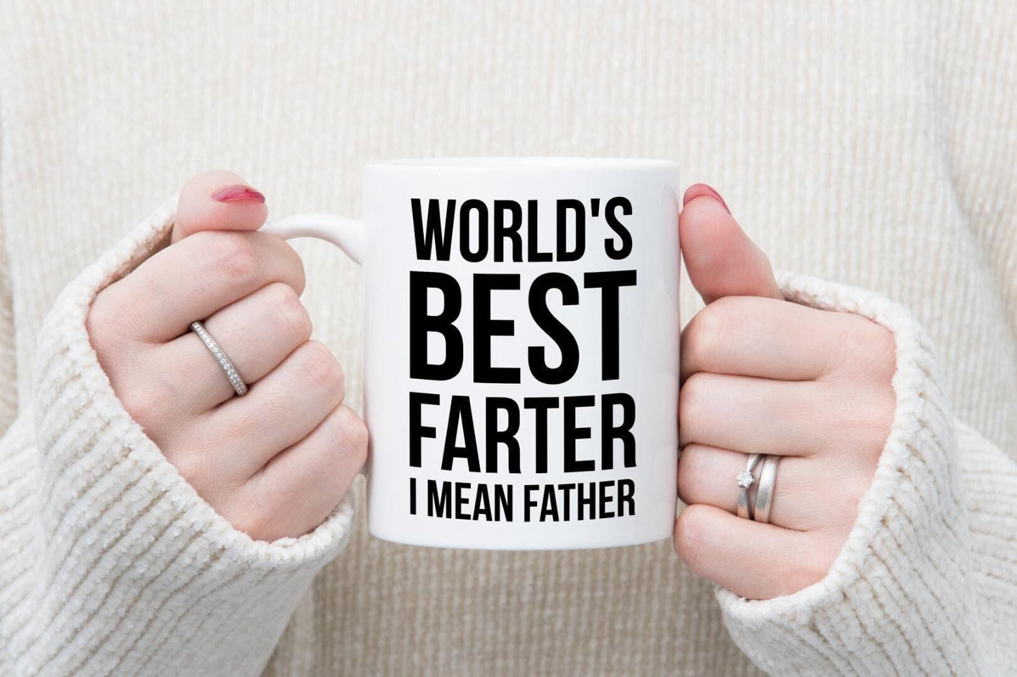 Worlds Best Farter Mug & Coaster Set Funny Dad Birthday Fathers Day Coffee Gift