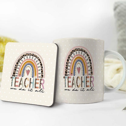 Teacher Mug And Coaster Gift Set School Leavers Teacher Gifts Present We Do It