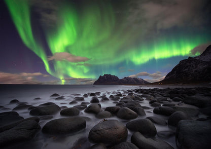 Northern Lights Green Sky Bedroom Giant Poster - A4 A3 A2 A1 Sizes