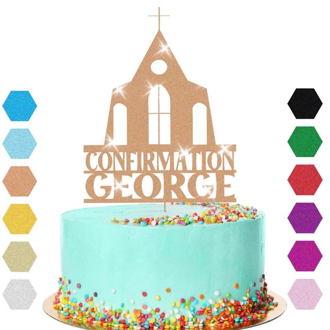 Personalised Church Confirmation Cake Topper Congratulation Birthday Cake Any Name
