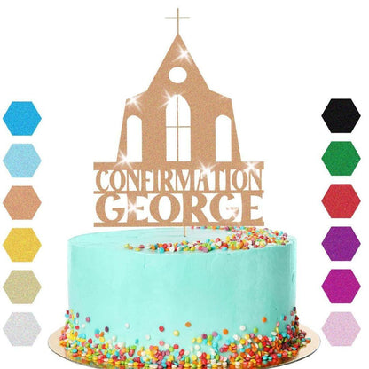 Personalised Church Confirmation Cake Topper Congratulation Birthday Cake Any Name