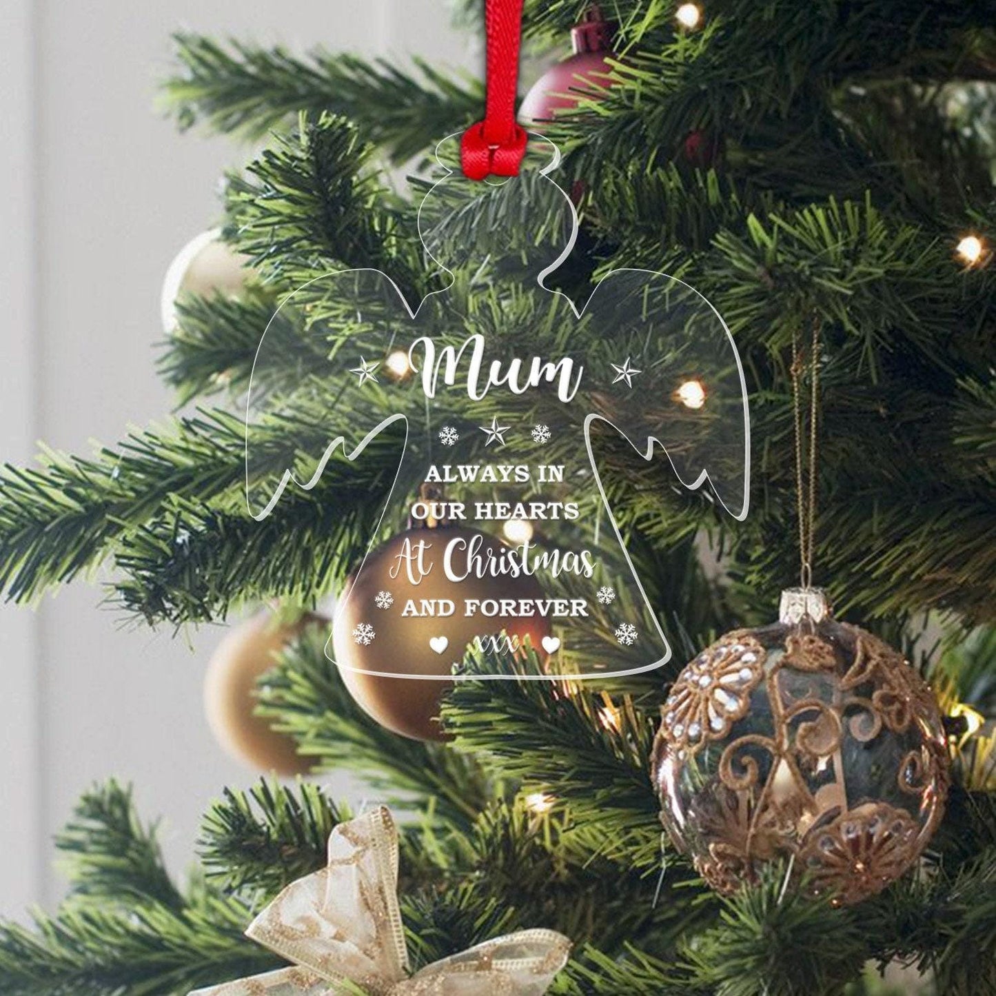 Personalised Name Christmas Bauble Memorial In Memory Gift Xmas Tree Decoration