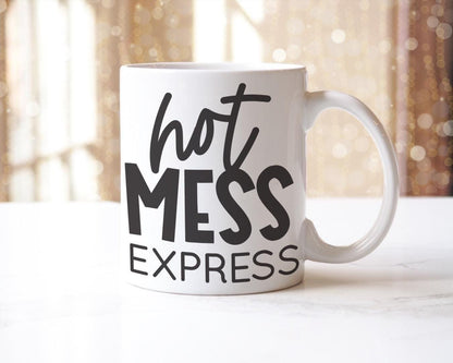 Hot Mess Express Mug & Coaster Set Christmas Funny Birthday Coffee Xmas Tea Gift