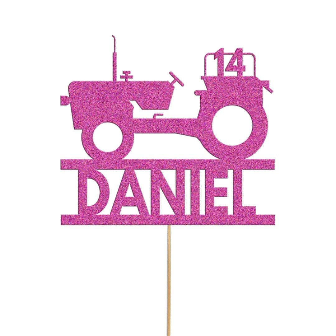Custom Tractor Birthday Cake Topper Personalised Farm Farming Cake Decoration Any Name & Age