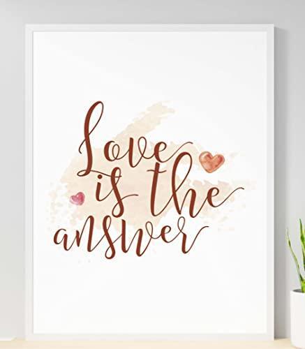 Love Is The Answer Inspirational Positive Thoughts Quote Poster Wall