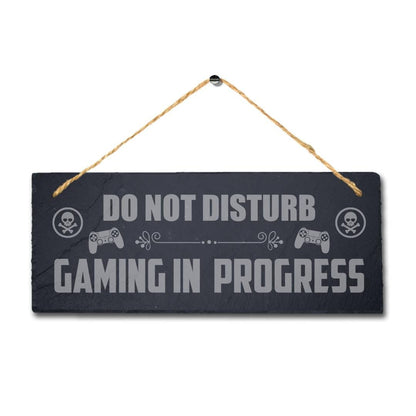 Do Not Disturb Game In Progress Laser Engraved Hanging Slate Home Plaque Sign