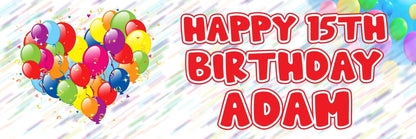 2 Personalised Happy Birthday Custom Name & Age Party Celebration Decoration Banners
