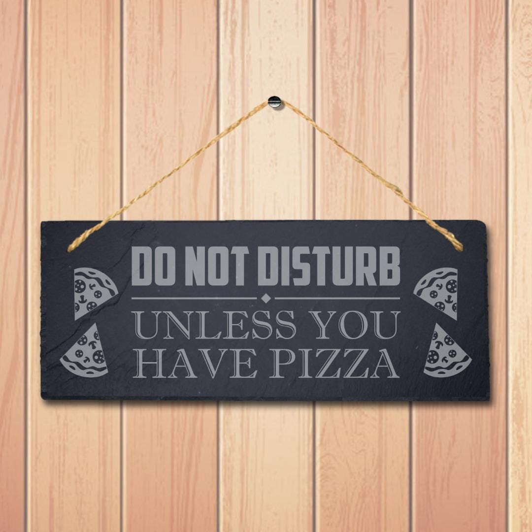 Do Dot Disturb Unless Laser Engraved Hanging Slate Door Home Decor Plaque Sign