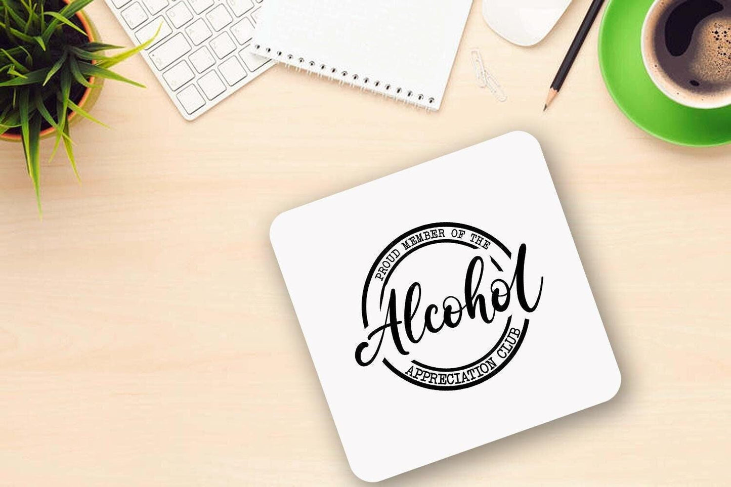 Proud Member Of The Alcohol - Funny Ceramic Novelty Mug & Coaster Coffee Tea Cup Gift